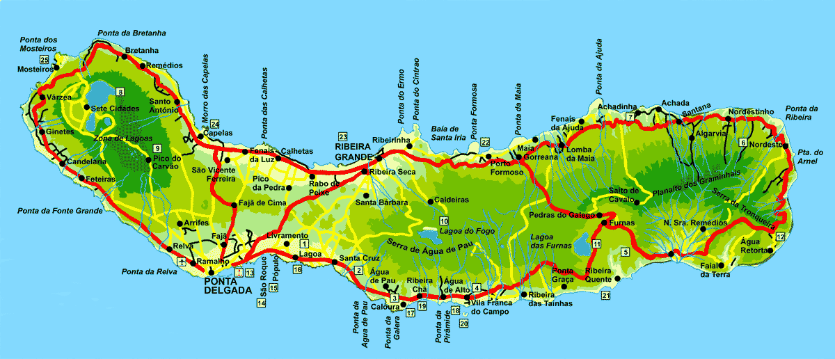 Karte Sao Miguel